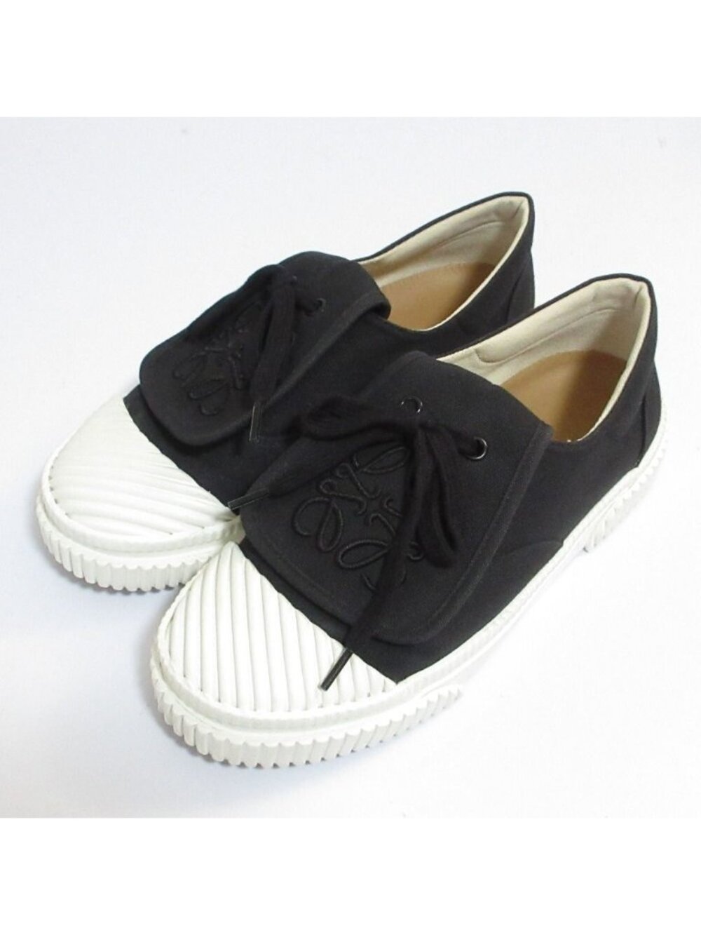 Loewe Anagram Flap Canvas Sneakers Black